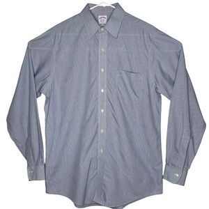 Brooks Brothers Classic Dress Shirt Mens Size 15.5-35 100% Supima Cotton Blue